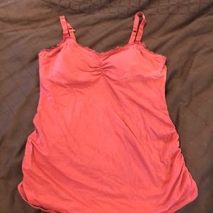 Pink maternity / nursing tank